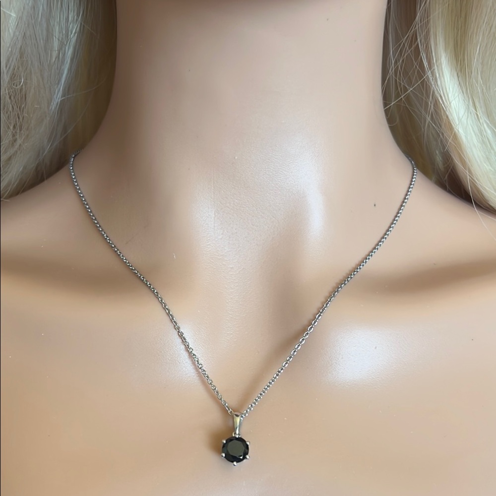 Elegant Black Spinel Pendant Necklace
